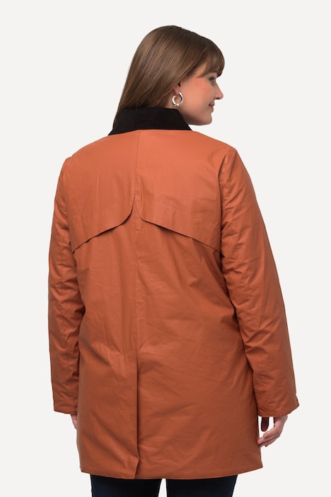 Wachsjacke, wasserabweisend, Cordkragen, Komplettfutter