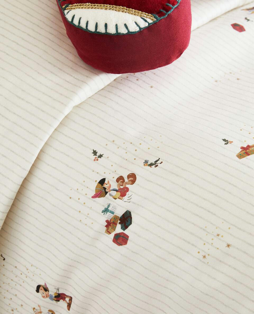 Capa de edredom infantil de algodão com estampa do Pinóquio da Disney para o Natal.