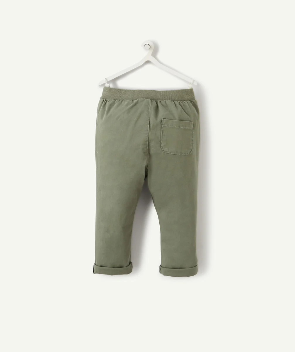 LE PANTALON SAROUEL KAKI AVEC CORDON ET BOUTONS