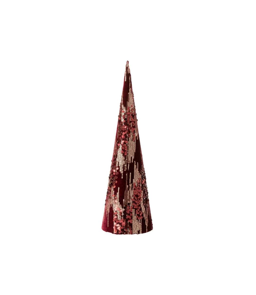 Paris Prix - Cône Décoratif sequin 47cm Bordeaux