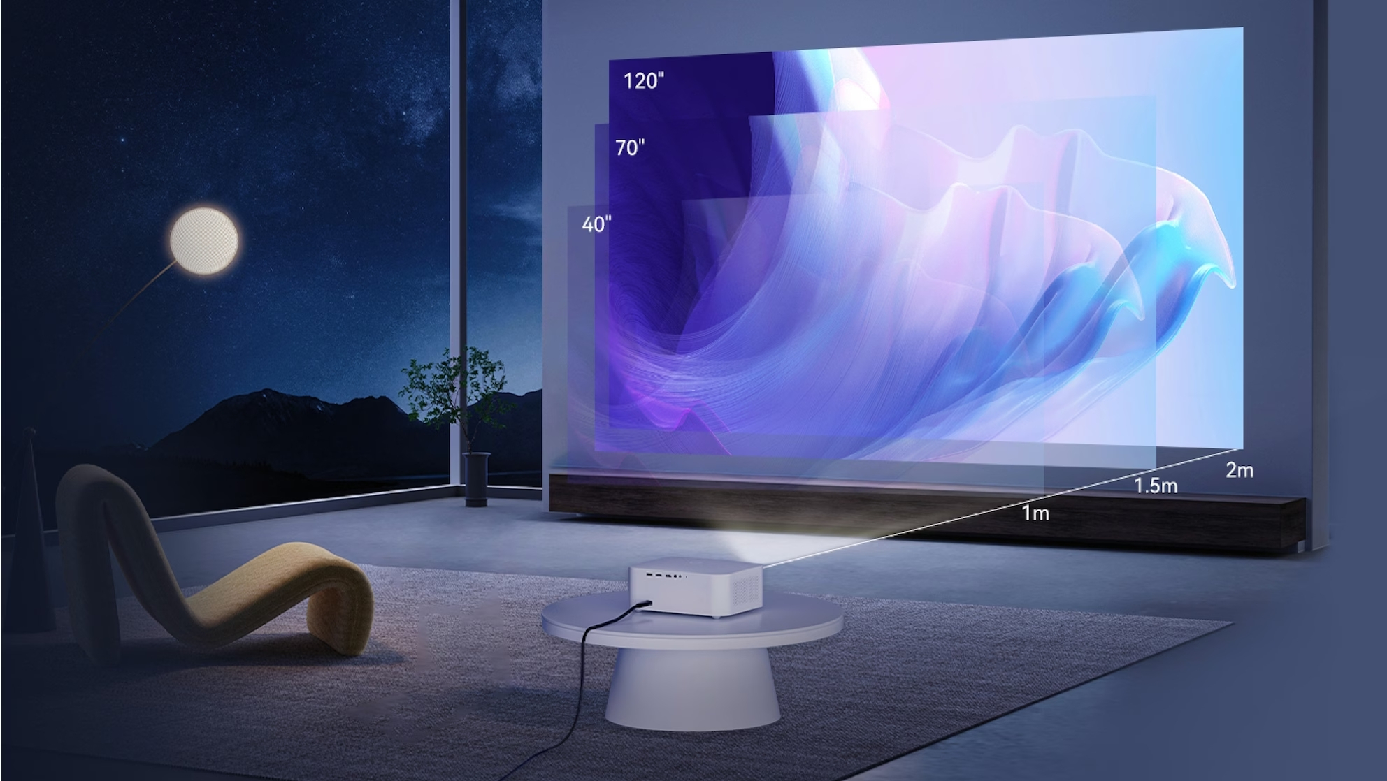 Wanbo X2 Pro Android Multimedia LED Projektor Beamer Heimkino HD 1280p / 2x HDMI / USB A / 3.5mm Klinke und Fernbedienung - Weiss