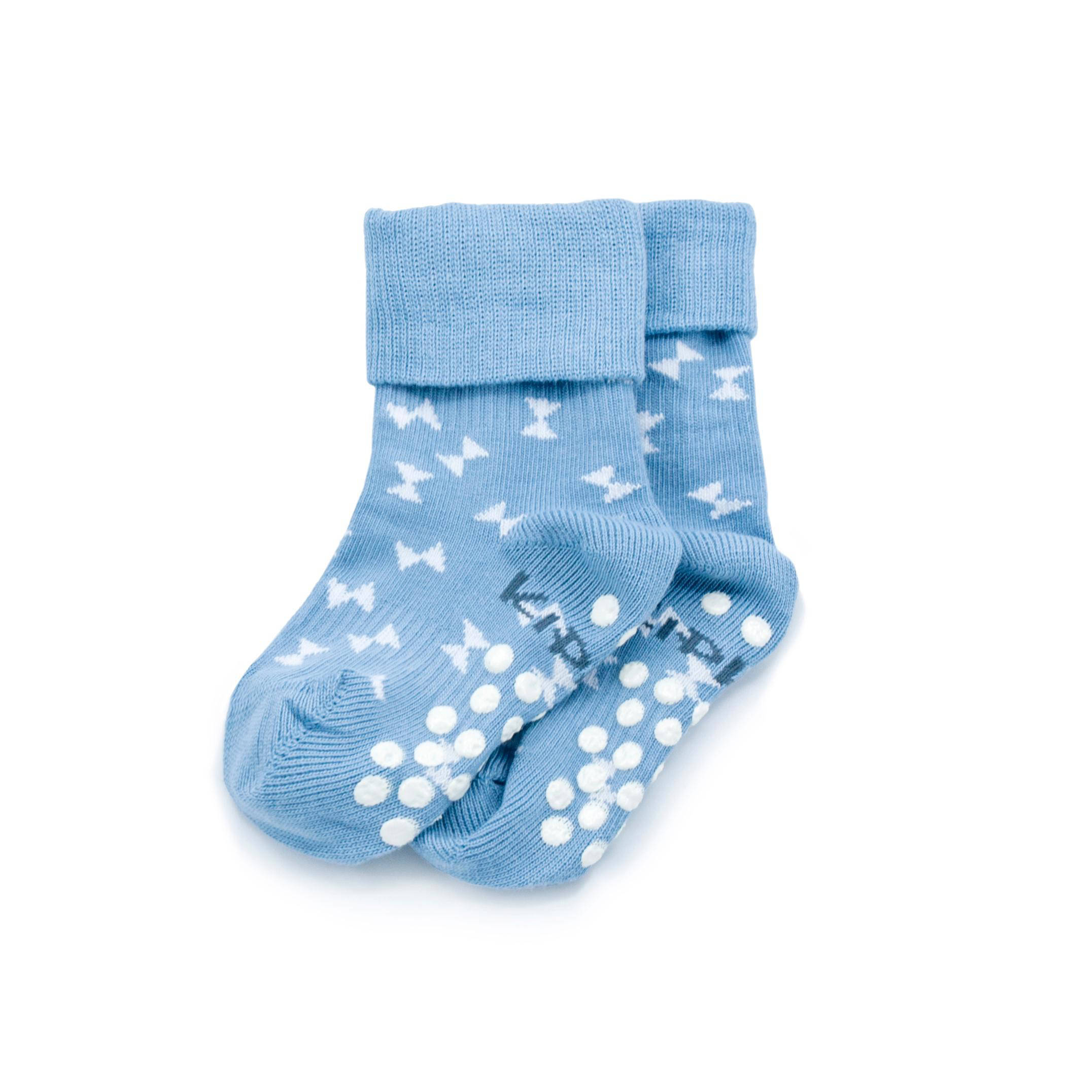 KipKep Blijf-Sokjes met anti-slip nopjes 12-18 mnd blauw
