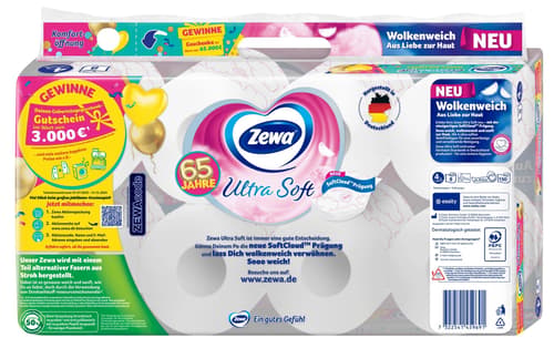 Zewa Ultra Soft Toilettenpapier mit Strohanteil, 4 lagig, 150 Blatt