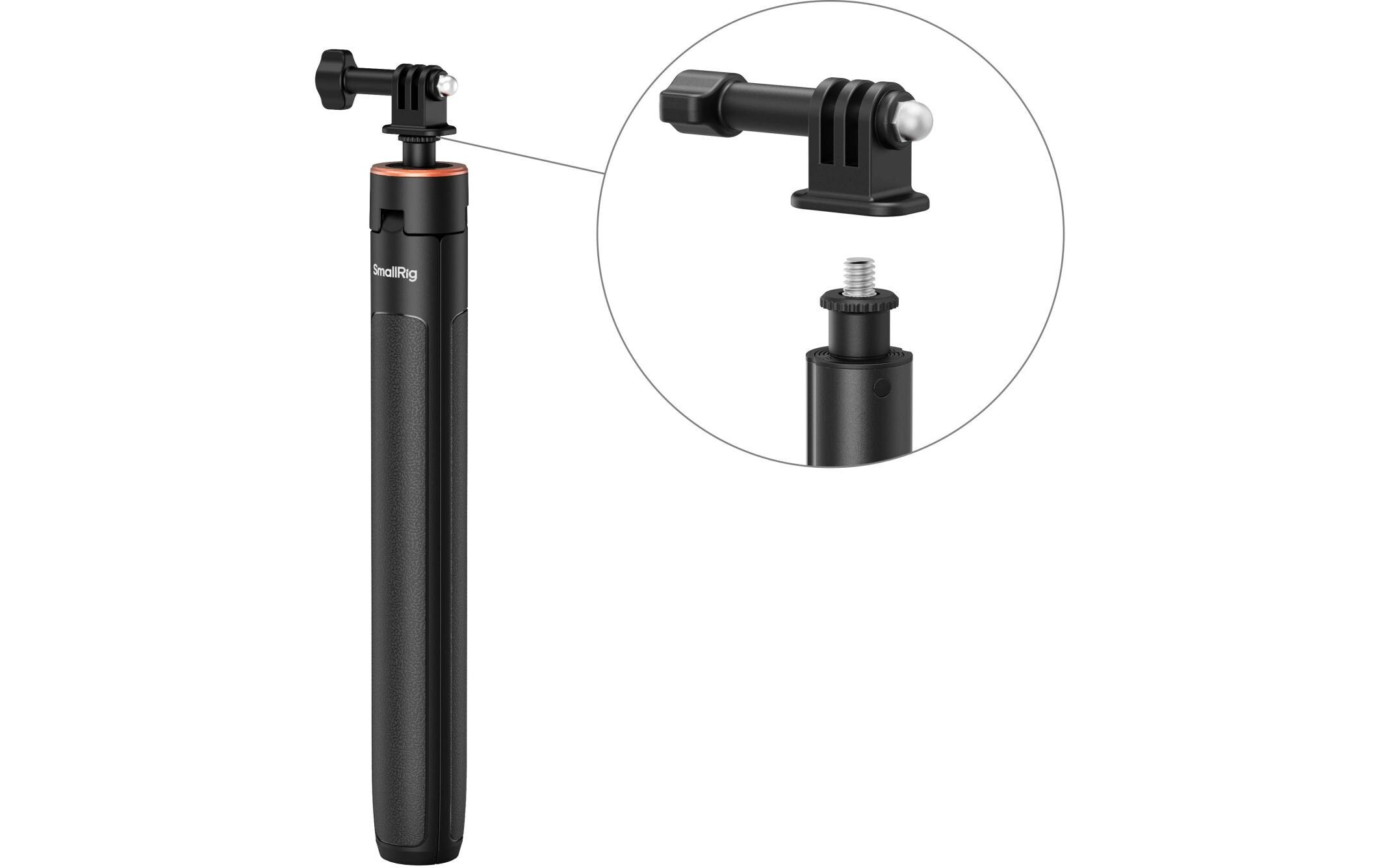 VT-08 Mount Support for Action CamerasHöhenverstellbarer Selfie-Stick mit integriertem Mini-Stativ