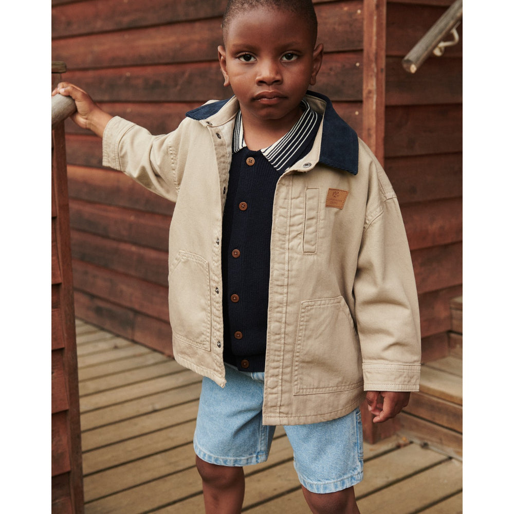 Køb COPENHAGEN COLORS Beige Comb. Twill Jakke W. Corduroy Krave