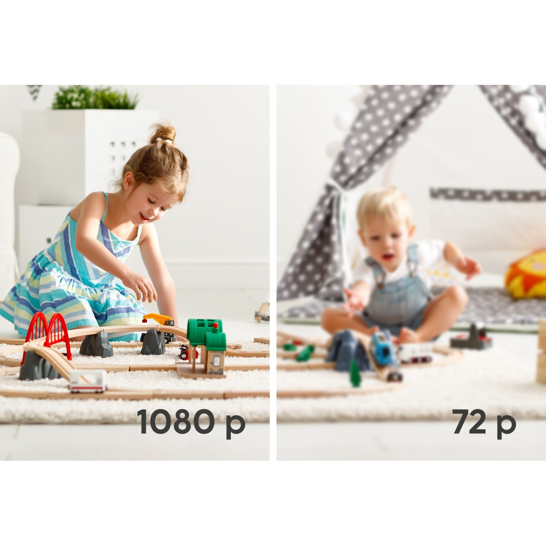 Smarte Indoor Überwachungskamera 1080p mit Schwenkfunktion / Neigungsfunktion und Nachtsicht (iOS/Android) (00176652) - Weiss