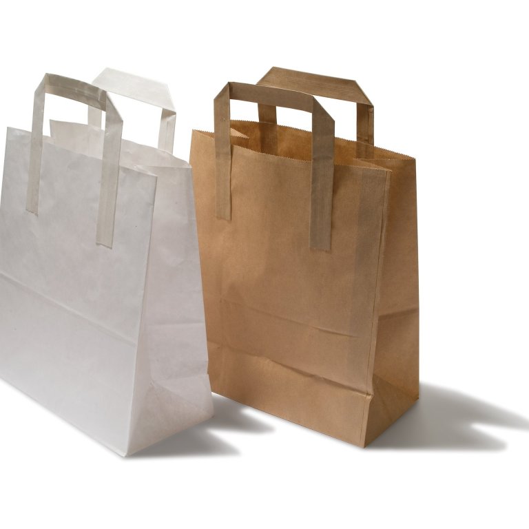 Papiertragetasche mit Flachhenkel