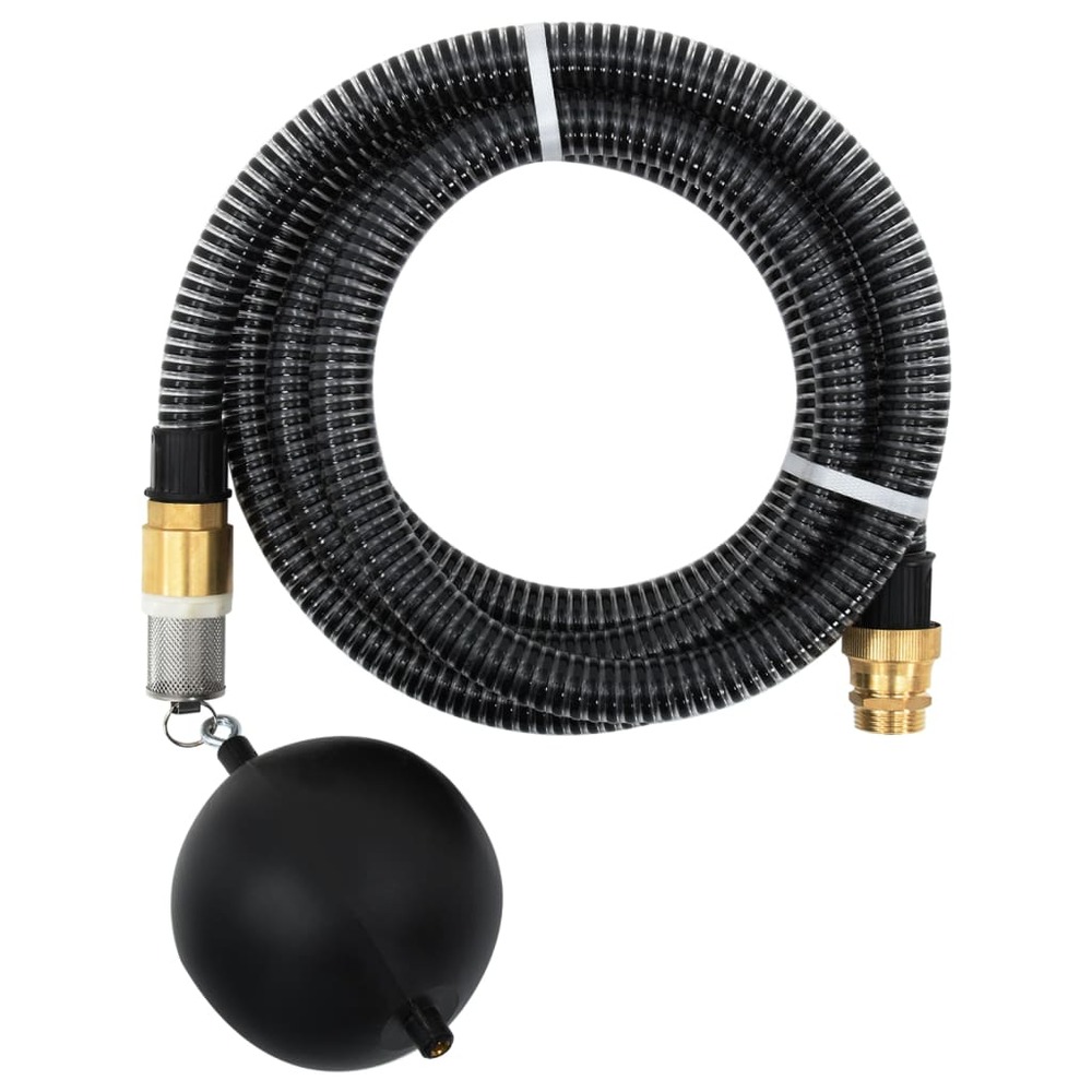 Tuyau d'aspiration avec raccords en laiton noir 1,1