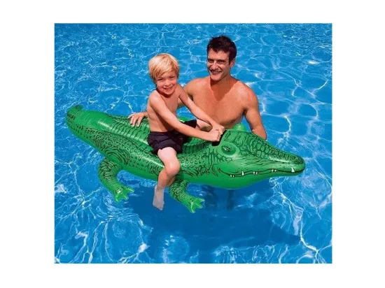 Crocodile gonflable à chevaucher - Jeu de piscine Intex