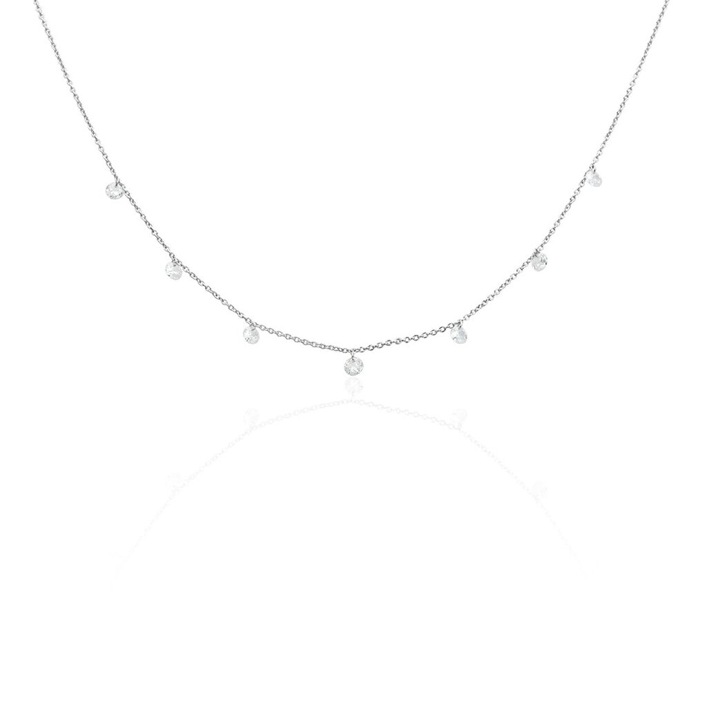 Collier Argent Collie Argent Blanc Oxyde