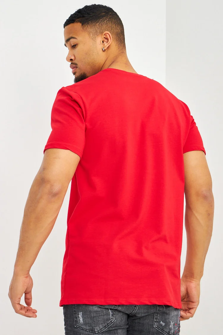 T-shirt rouge à logo Brentiny en relief