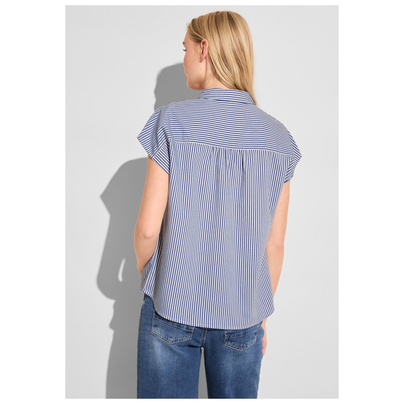 Street One LTD QR striped shirtcollar blo