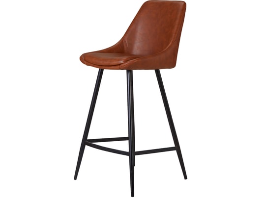 CONCEPT1 - Tabouret de bar Lot de 2 T. Bari marron PU (plan)