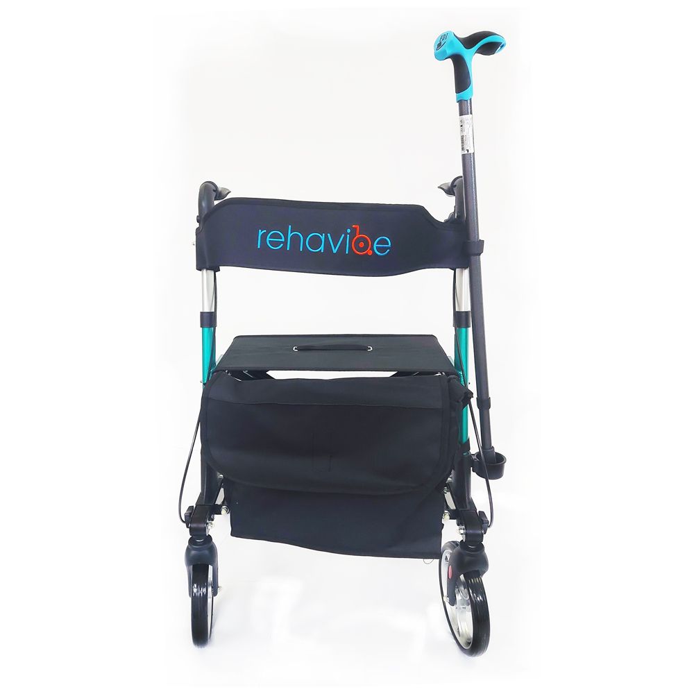 Leichtgewicht Reise-Rollator Aluminium Vierrad Rollator grün, faltbar
