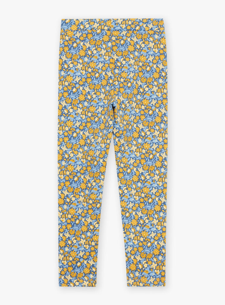 Legging bleu marine à fleurs