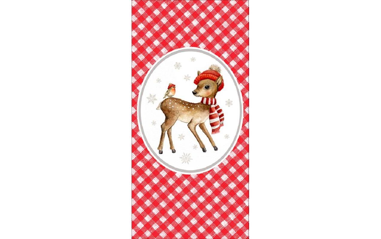 Taschentücher Little Bambi 10 Stück, RotNastücher für Weihnachten