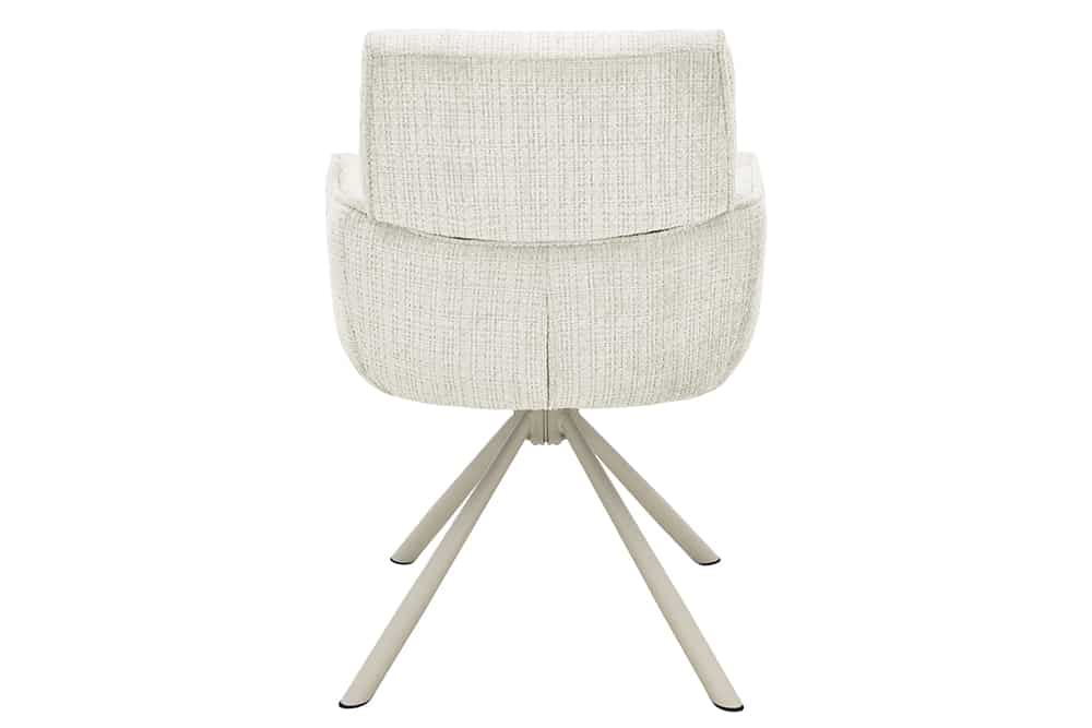 Drehbarer Retro Stuhl UNIQUE beige Chenille Cremona Metall champagner-beige