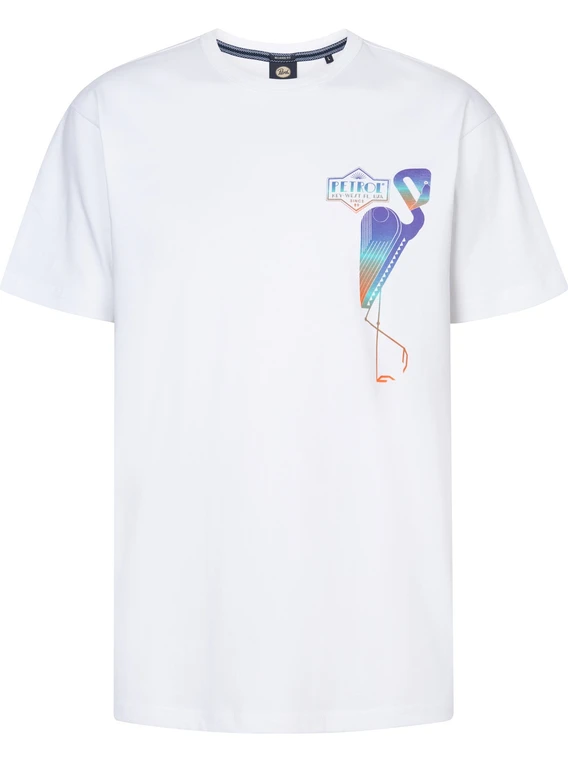 Petrol T-shirt met opdruk M-1050-TSR648