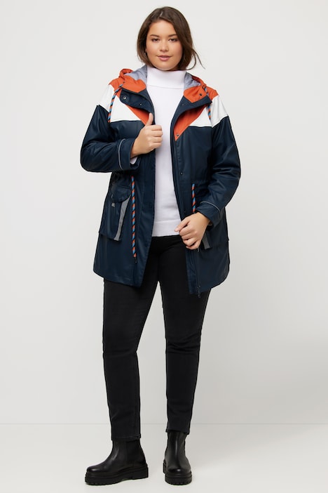 HYPRAR Friesenjacke, Colorblocking, Kapuze, Tunnelzug