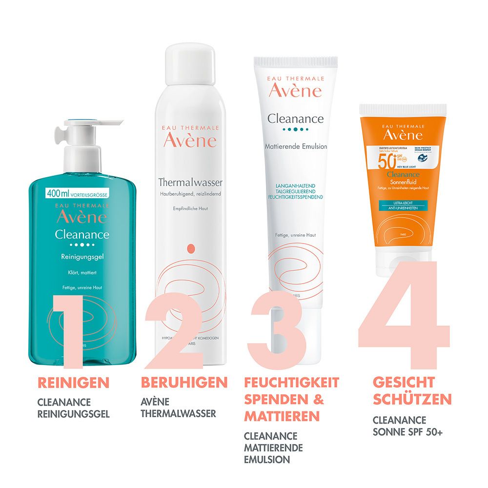 Avène Cleanance Sonnenfluid LSF 50+ - für fettige unreine Haut