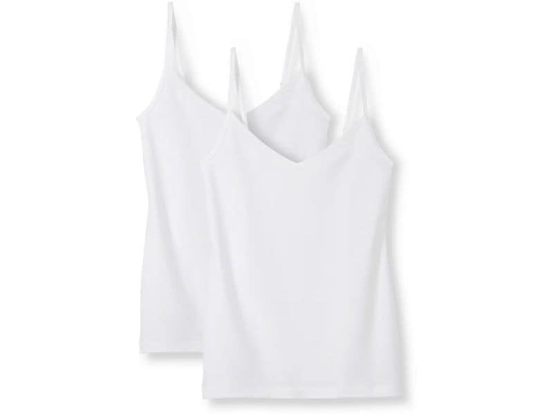 Calida Unterhemd Benefit Woman 2er Pack Weiss, M Spaghetti-Top