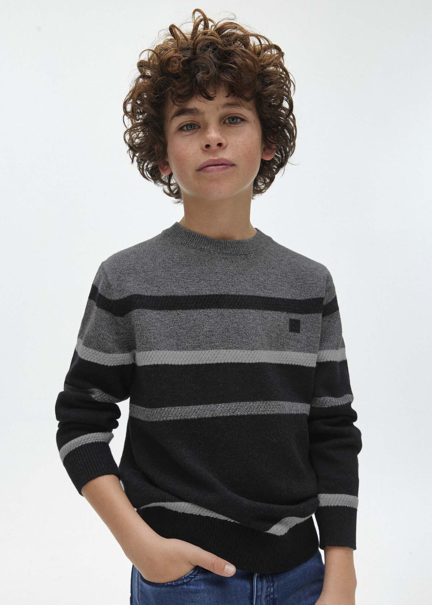 Camisa infantil com blocos de cores