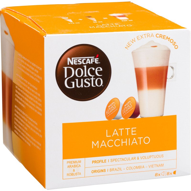 Capsules de café Nescafé Dolce Gusto Latte Macchiato - Boîte de 8 + 8