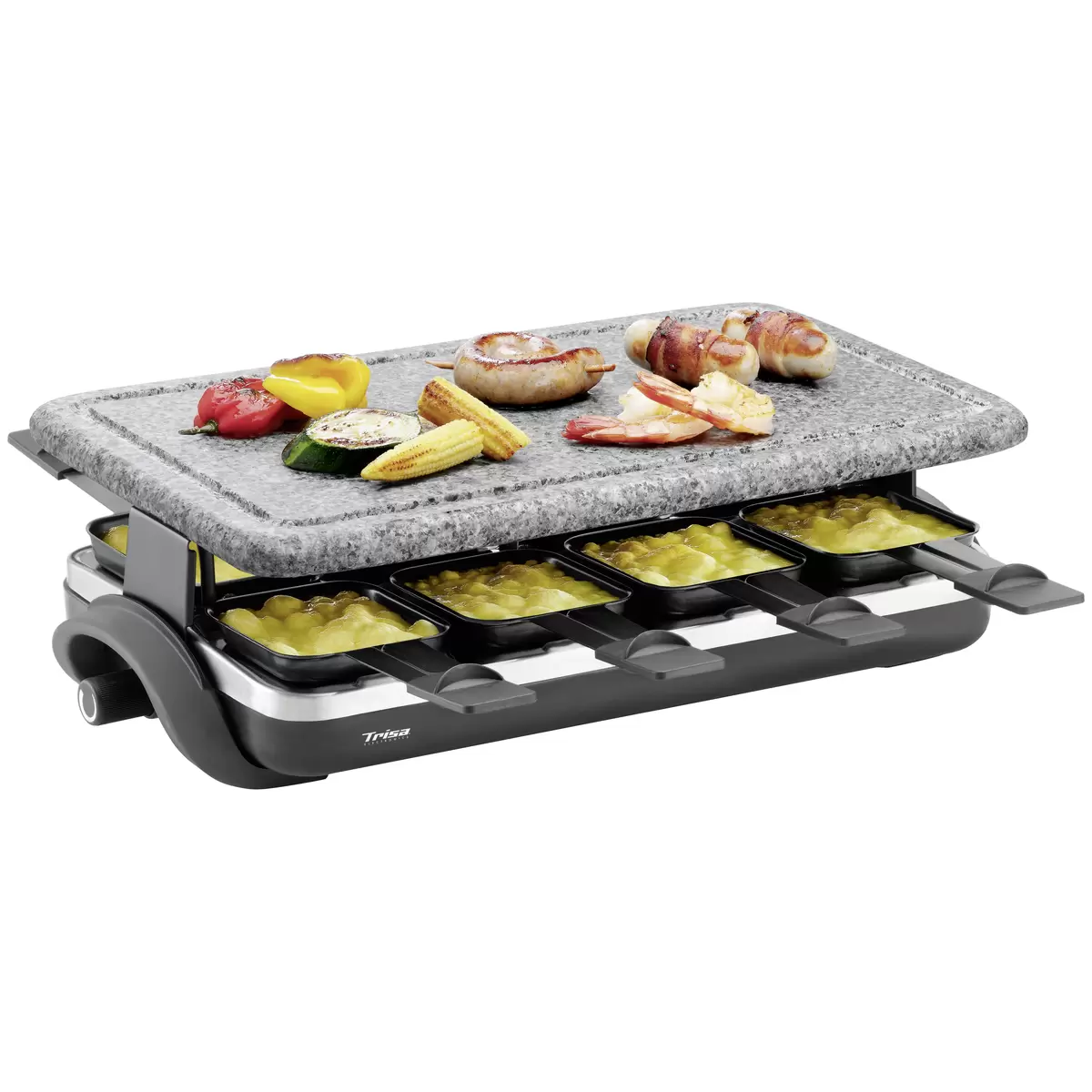 Raclettegerät Hot Stone grau,schwarz