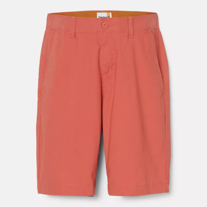 Short chino en popeline pour homme en rouge