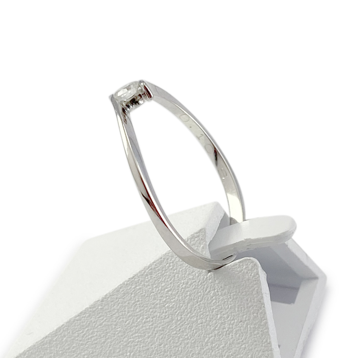 Solitaire d'occasion or 750 blanc diamant 0,10 carat