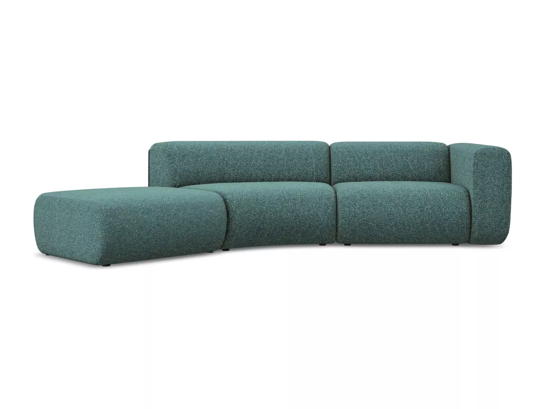 Canapé modulable 4 places gauche en tissu texturé - marin - EKAHI