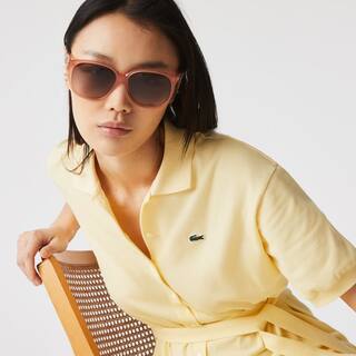 Lunettes de soleil rectangulaires Oversize Look en acétate Lunettes de soleil - Rose - Lacoste - Femme