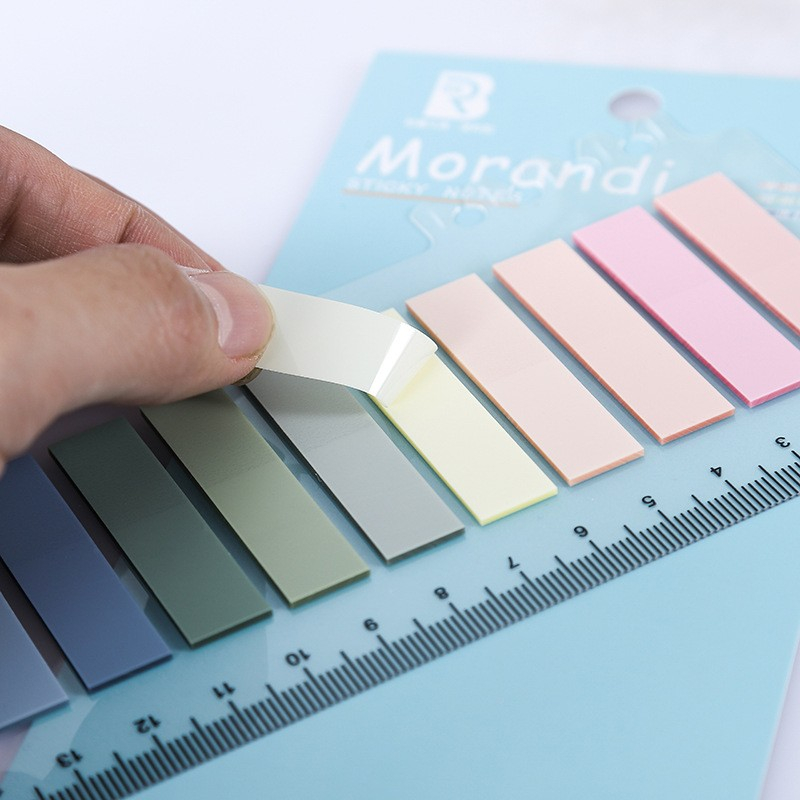 (2er Set) 10x45mm Index Haftnotizen Streifen Sticky Notes Lesezeichen Tabs 10 Farben à 20 Blatt inkl. Massstab