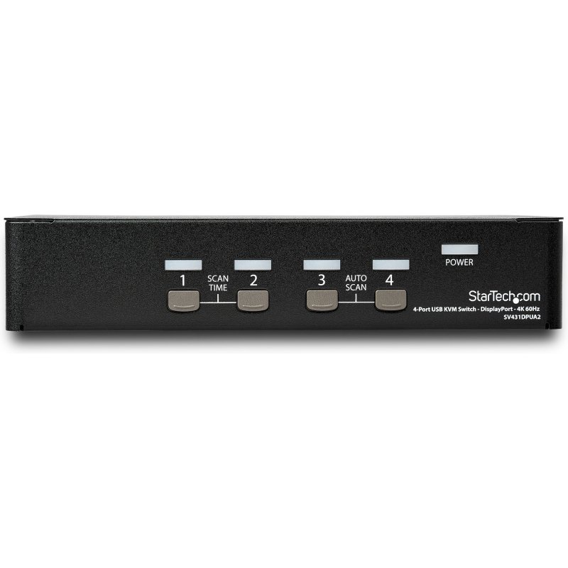 StarTech.com Switch KVM DisplayPort à 4 Ports - 4K60Hz - Écran Unique - Switch KVM USB UHD DP 1.2 à 2 Ports avec Hub USB 3.0 Intégré et Audio - Dell HP Apple Lenovo - Conforme TAA