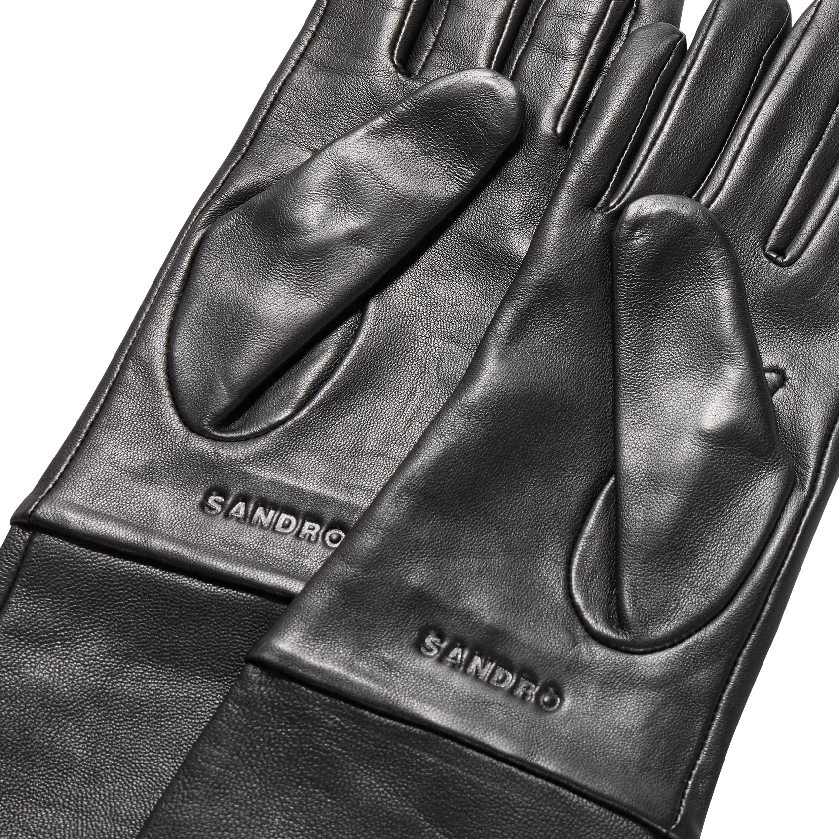Gants longs en cuir | Noir