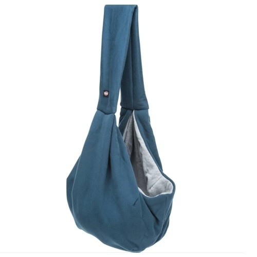 Canguru Trixie para transporte de barriga, azul e cinza, para cães.