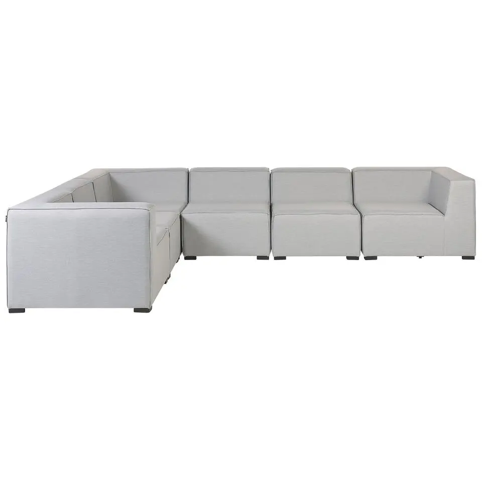 AREZZO - Loungeset voor 7 Rechtszijdig - Lichtgrijs - Polyester