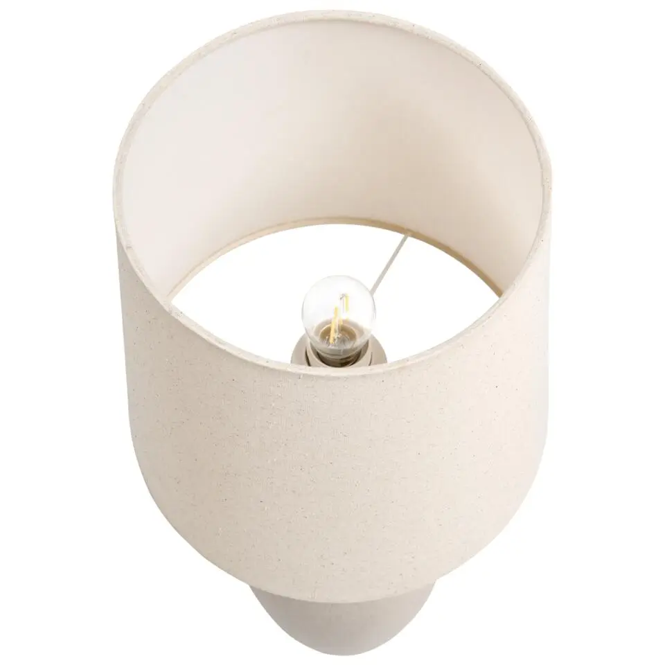 DEDURU - Tafellamp - Beige - Keramiek