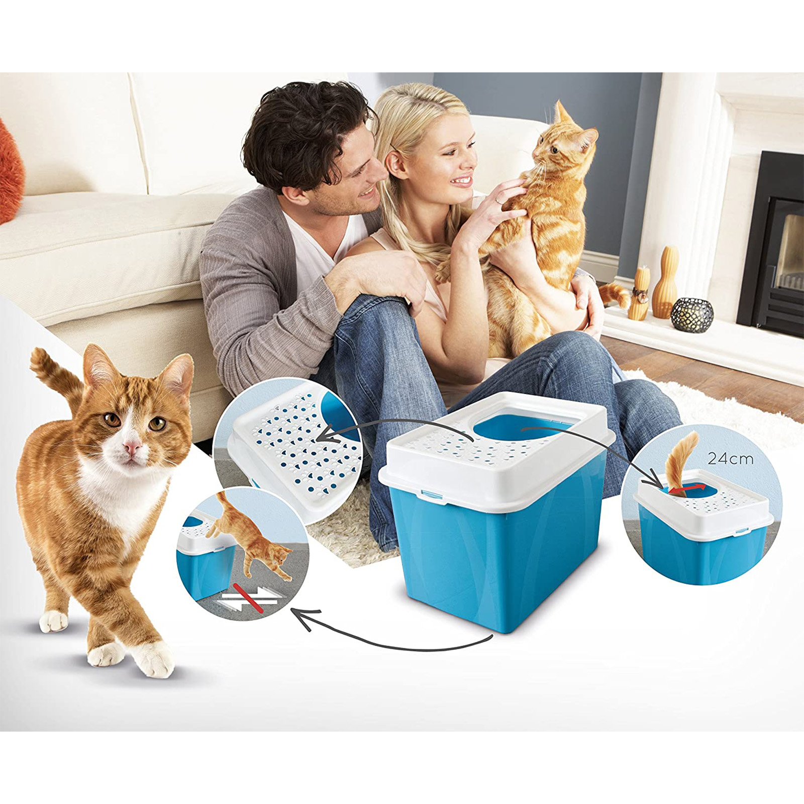 BERTY Eco Katzentoilette Hop In Anti-Rutsch Katzenklo (4000708080) - Schwarz