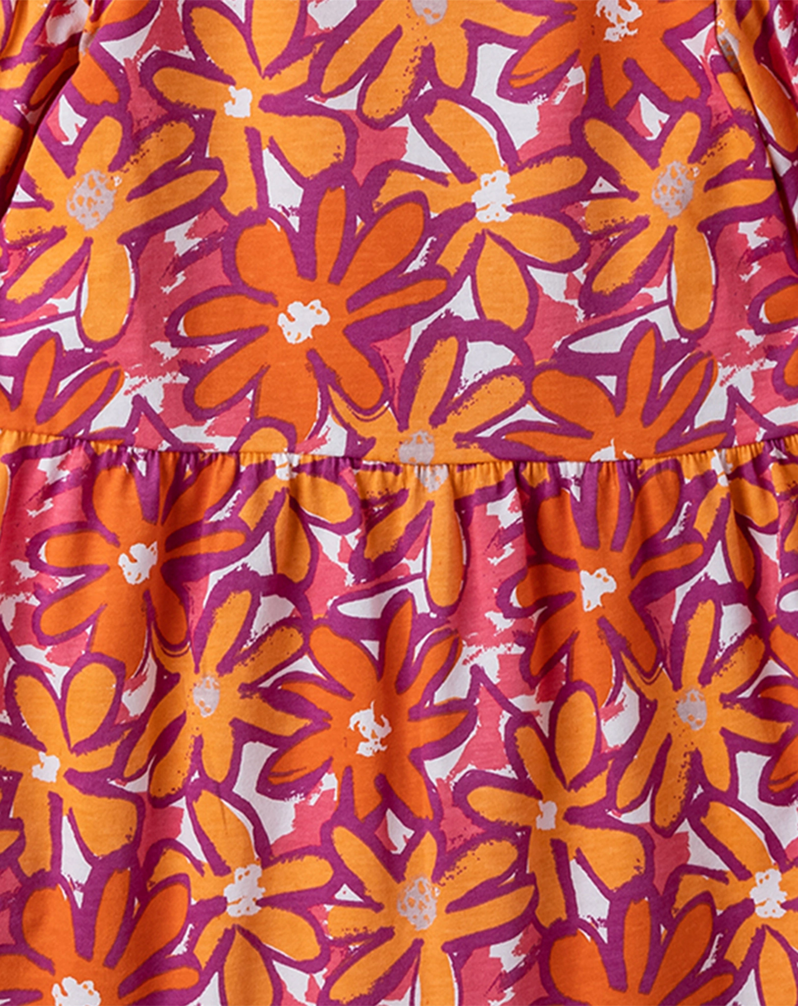 Kurzarm-Kleid FLOWERS in white pebble