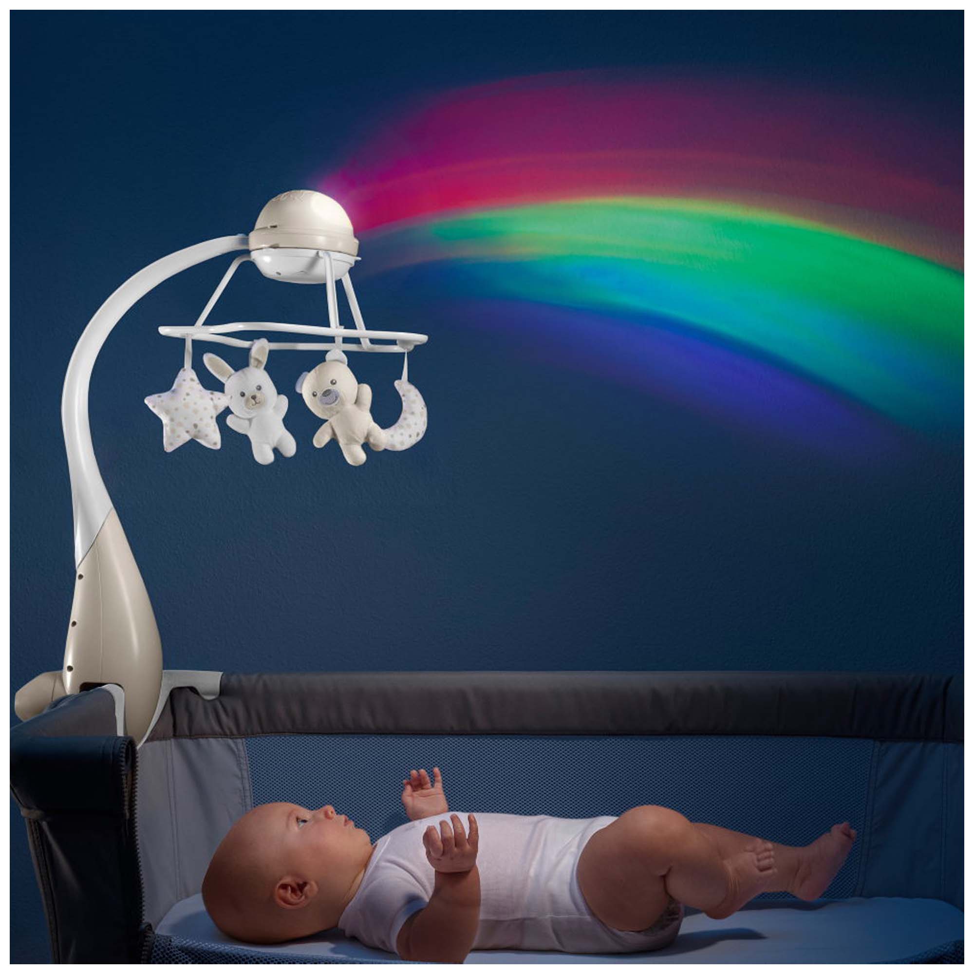 Chicco Regenboog mobiel 3in1 taupe