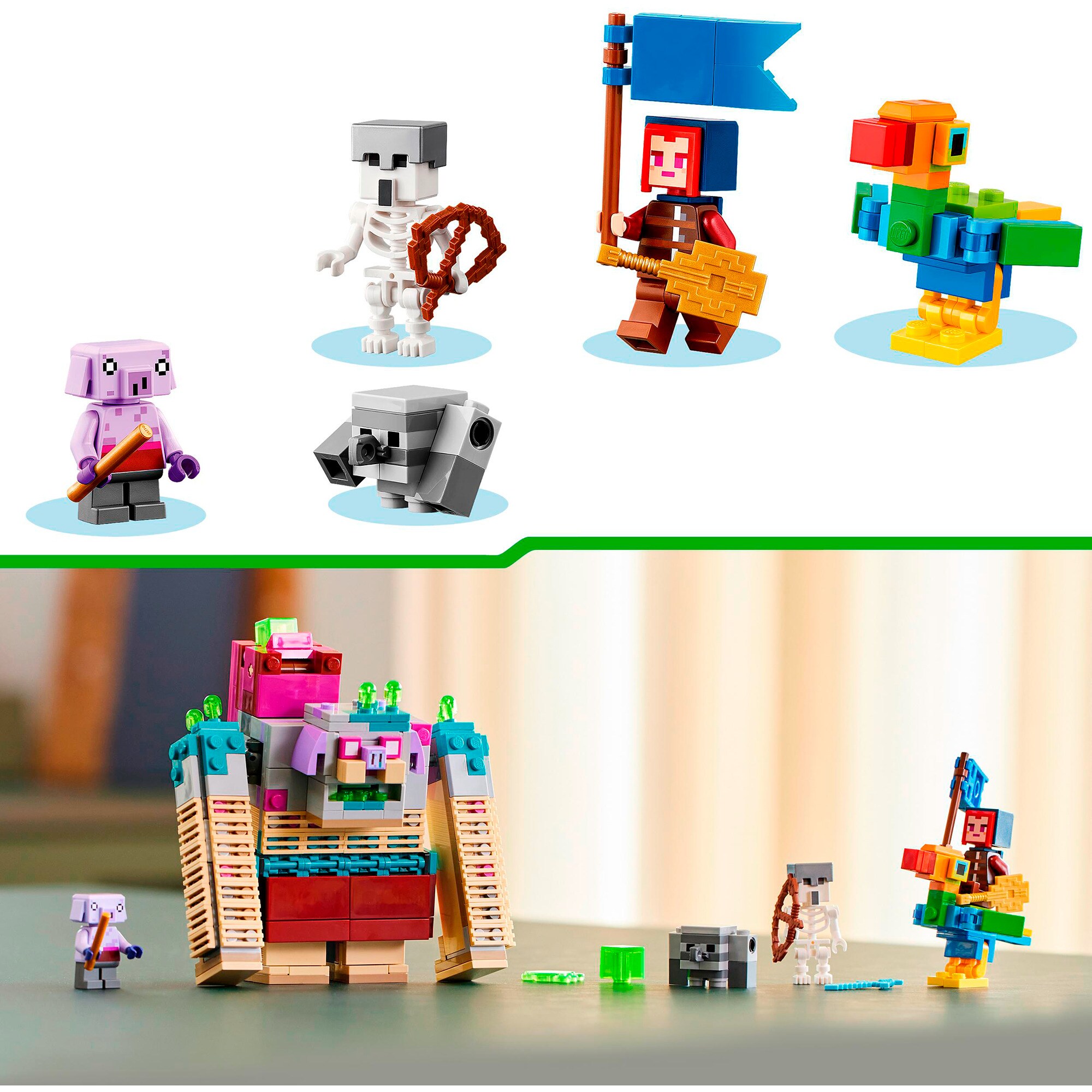 LEGO Konstruktionsspielzeug Minecraft Showdown mit dem Verschlinger