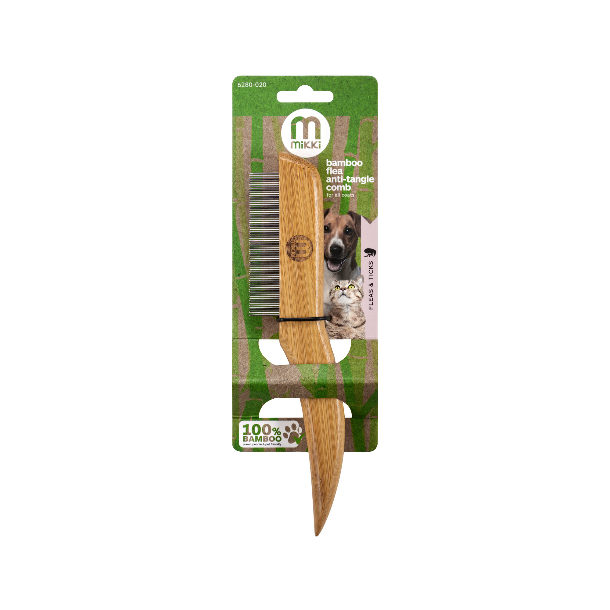 Mikki Bamboo Anti-Klit en Anti Vlooien Kam
