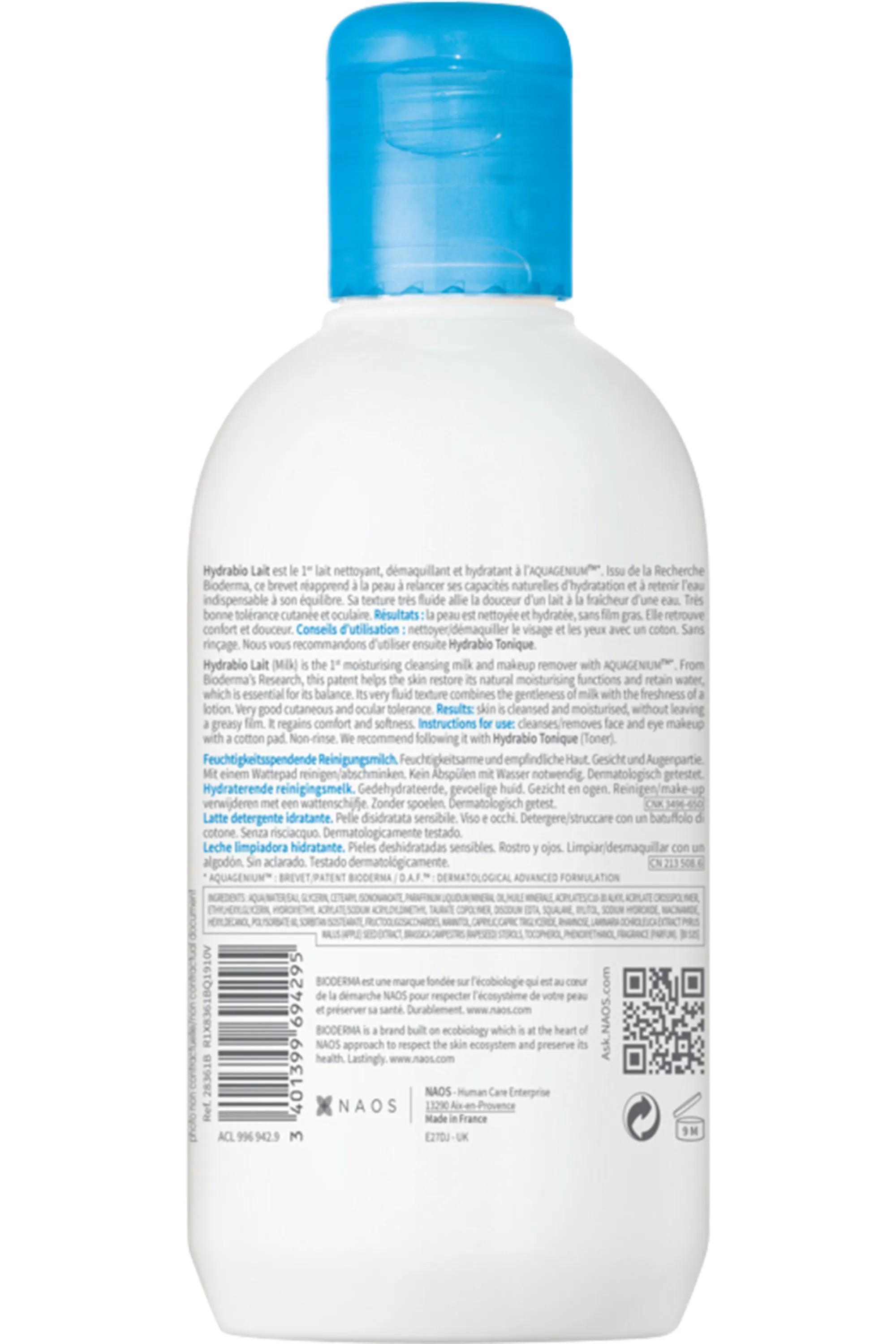 Bioderma Lait démaquillant hydratant Hydrabio-250 ml