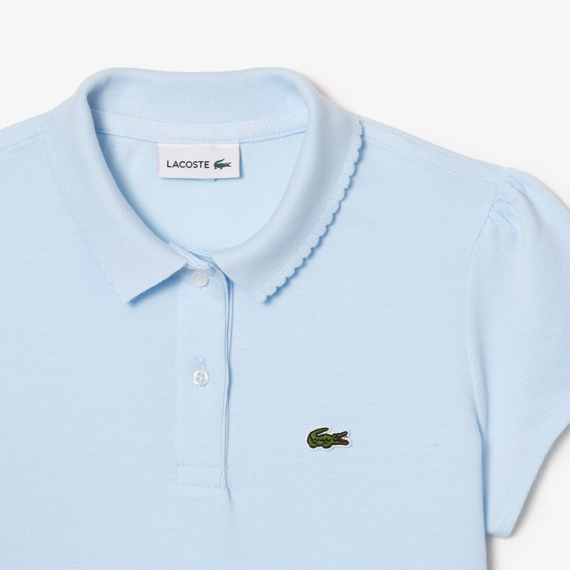 Polo Fille Lacoste en mini piqué avec col festonné Polos - Bleu - Lacoste - Fille