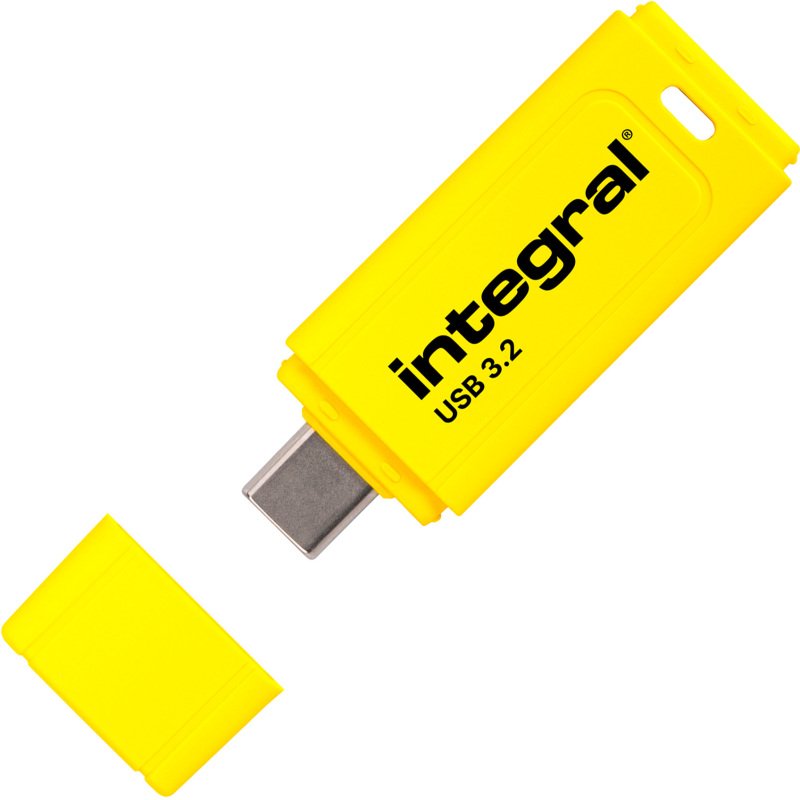 Pack 2 clés USB Integral Neon-C USB 3.2 32 Go USB-C bleu et jaune