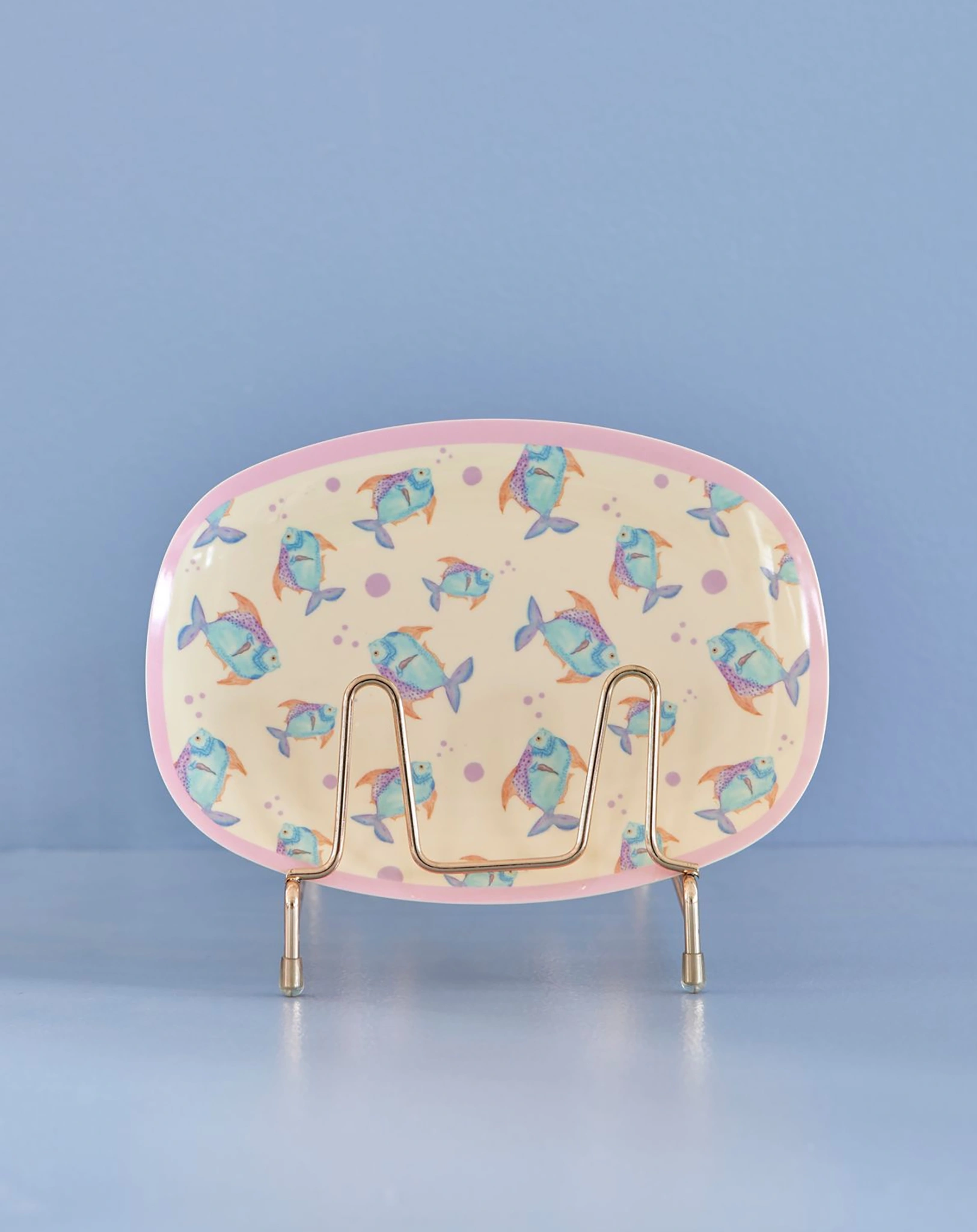 Melamin-Servierteller FISH PRINT small in cream