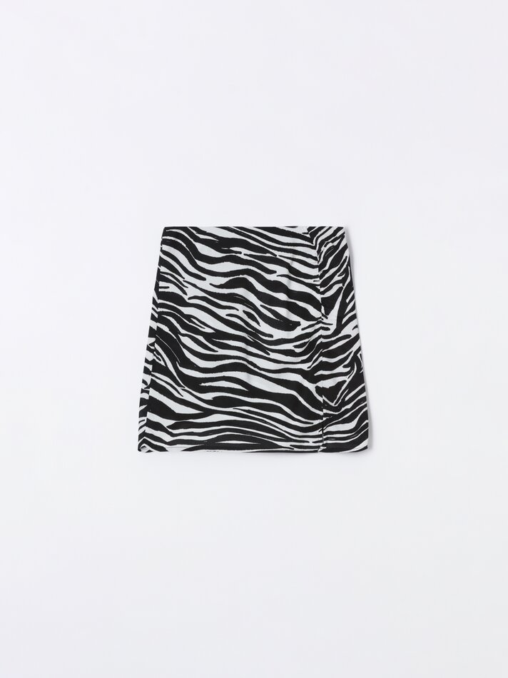 Saia curta estampada - Estampa de zebra