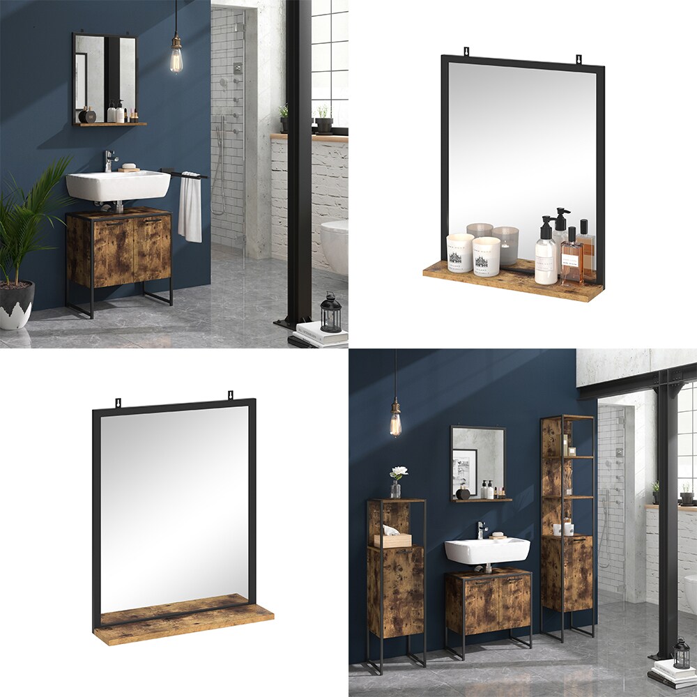 Vicco Badspiegel Fyrk Vintage Badezimmerspiegel mit Ablage Wandspiegel für Bad