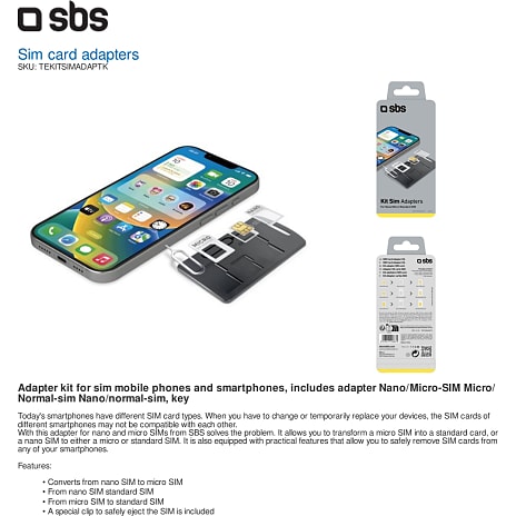 SBS-sim adapter kit